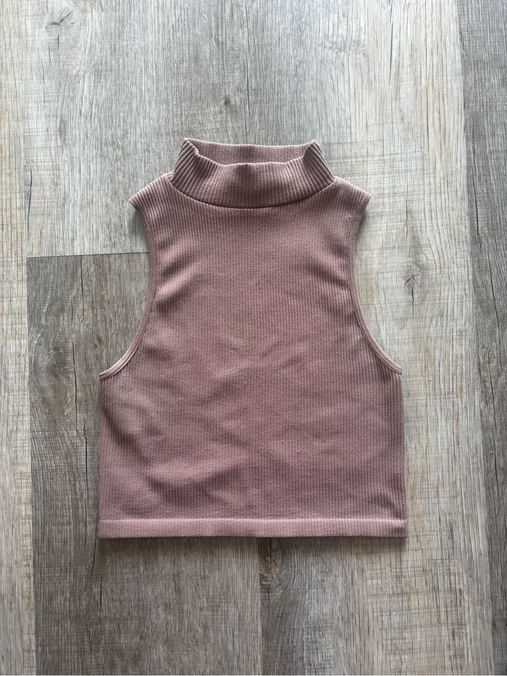 Zara: Sleeveless Ribbed Mock Neck Crop Top